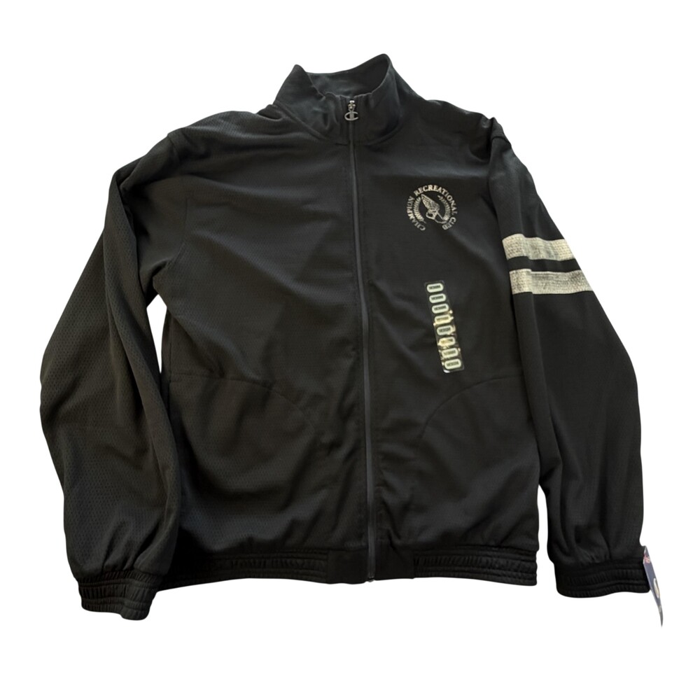 Champion Track Jacket Mens Medium Black Game Day Attack Jack Full Zip V96544